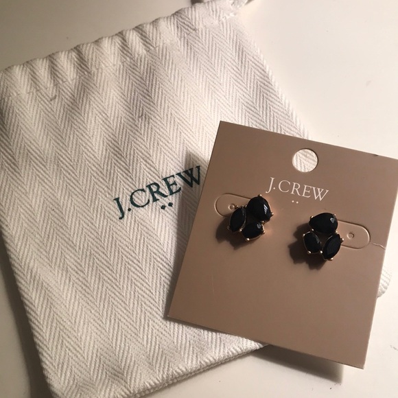 J. Crew Jewelry - Never worn black j crew stud earrings